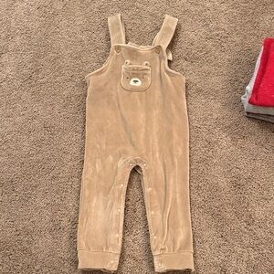 Carter's Tan Kids Overalls with Bear Pocket
